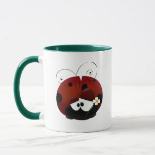 Caneca Seja O Meu Namorados Cartoon Vermelho Bonito.