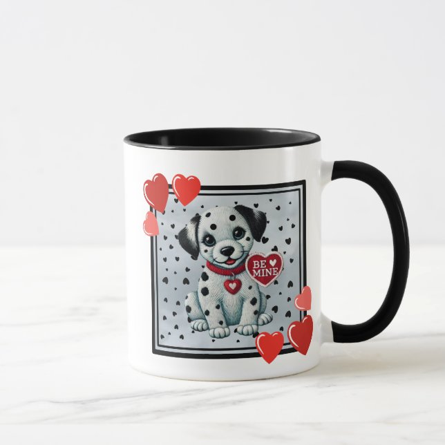 Caneca "Seja O Meu Namorados Dalmatic Puppy Coffee Mug" (Direita)