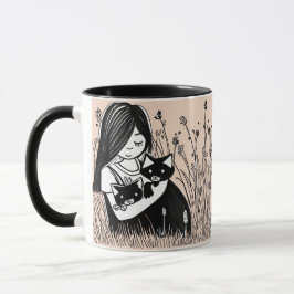 Caneca Seja quem você é, garota, gatos bardomania beige