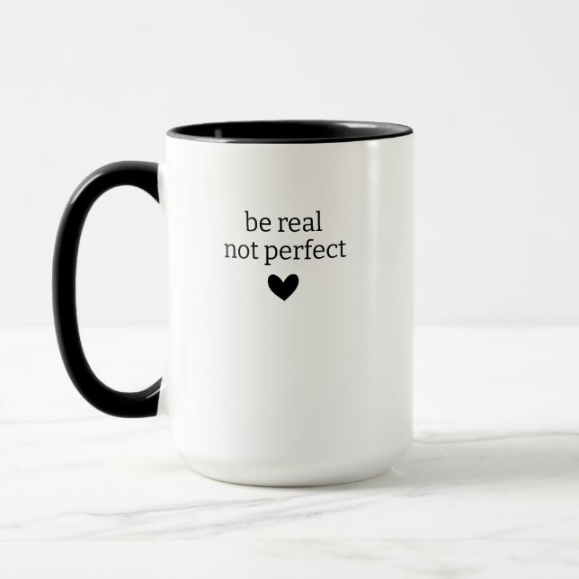 Caneca Seja Real não Perfeito, Presentes personalizados p (Esquerda)