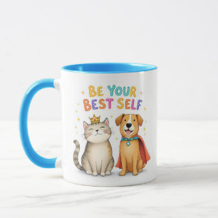 Caneca Seja seu melhor canalha - Cachorro e gato inspirad