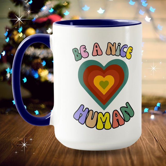Caneca Seja um bom coração humano BOHO (Shown in 15oz. Available in multiple sizes, types and colors. )