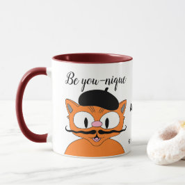 Caneca Seja você único e personalizado Gato de bigode de