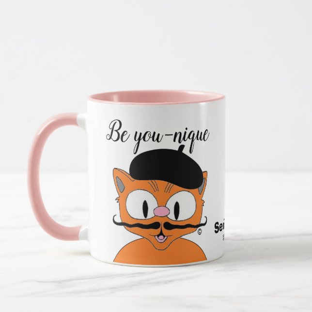 Caneca Seja Você-único (Seja único) Bigode de desenho ani (Esquerda)