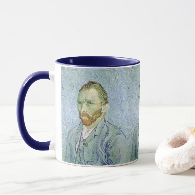Caneca Self Portrait in Blue by Vincent van Gogh (Com Donut)
