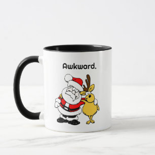 Caneca Selfie Desajeitada do Papai Noel, Cartoon Divertid