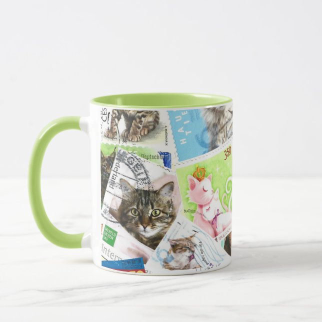 Caneca Selo Postal Internacional de Gatos (Esquerda)