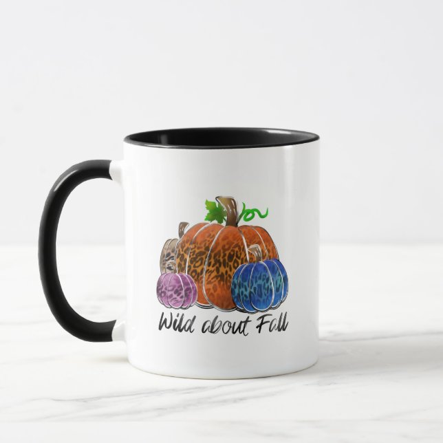 Caneca Selvagem Sobre Pumpkins de Impressão Leopardo Qued (Esquerda)