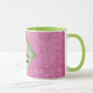 Caneca Sem café sem conversa em rosa e verde