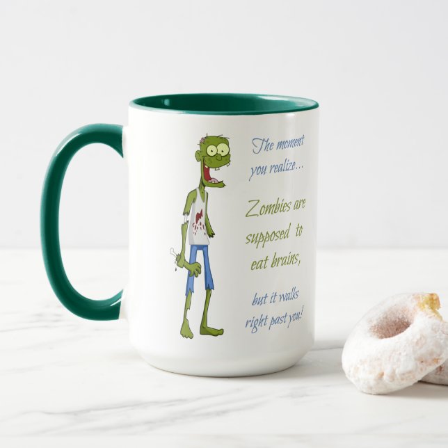 Caneca Sem cérebros para o Zombie (Com Donut)