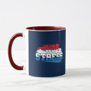 Caneca Sem Estresse - Mindset Positivo Azul Branco Vermel