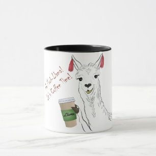 Caneca Sem Prob-Lama! É hora do café! Cute Funny Llama