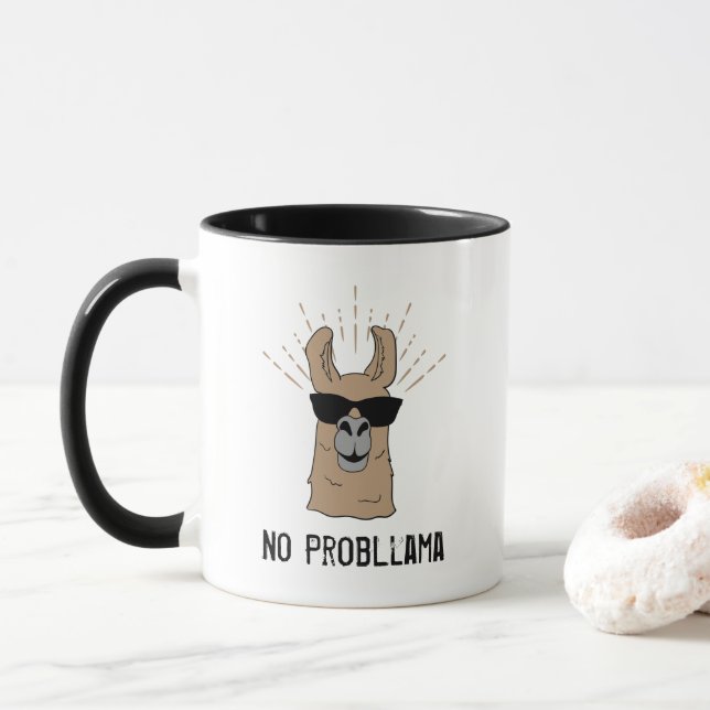 Caneca Sem ProbLlama Engraçado (Com Donut)