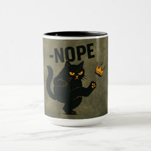 Caneca Sem Reis Na América, Gato Negro Engraçado Coroa