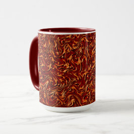 Caneca Semelhante à textura de parede, coral e laranja