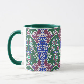 Caneca Sementes de Maçã em Azul Verde Jardim e Mug Grande