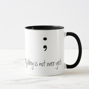 Caneca Semicolon (B&W) - (minha história não se acaba