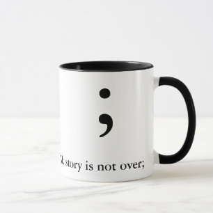 Caneca Semicolon (B&W) - (minha história não se acaba;)
