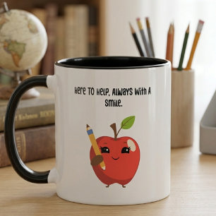Caneca Sempre Aqui Para Ajudar Com Um Sorriso Educador