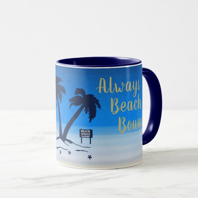 Caneca Sempre Beach Bound! Meia-noite Azul (Frente Esquerda)
