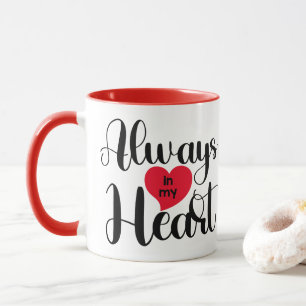 Caneca Sempre no meu coração Valentine Day, coração ver
