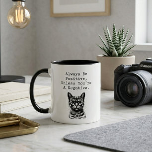 Caneca Sempre Seja Positivo Humor de Professor de Matemát