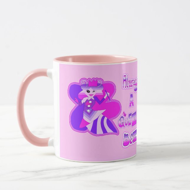 Caneca Sempre uma rainha abelha bebezinho rosa (Esquerda)