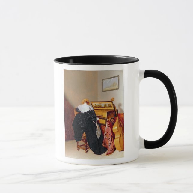 Caneca Senhora assentada por um Virginal (Direita)