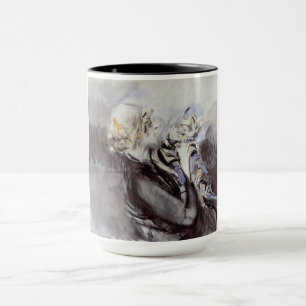 Caneca Senhora com um gato de Cinza (por Giovanni Boldini