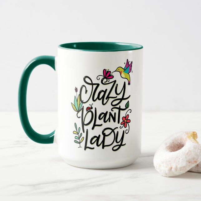 Caneca Senhora da Planta Maluca, carta-mão (Com Donut)