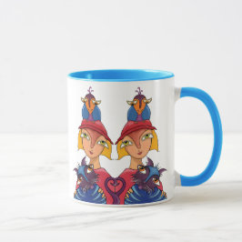 Caneca Senhora de Gatos de Pássaro