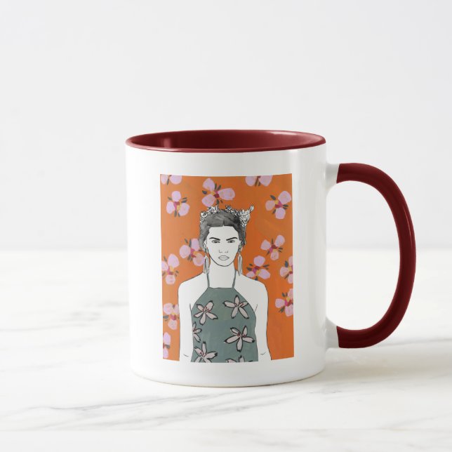 Caneca Senhora do Flor Rosa - Laranja (Direita)