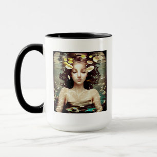Caneca Senhora Meditando debaixo d'Água   Citação de Paz 