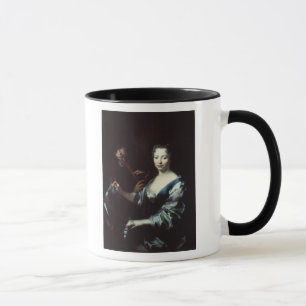 Caneca Senhora que jogam um spinet e um flautist