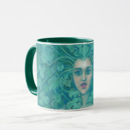Caneca Senhora Verde / Rainha da Floresta, arte da fantas
