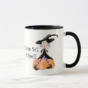Caneca Sente-Se Uma Bruxa Espelha Que Faz Halloween.