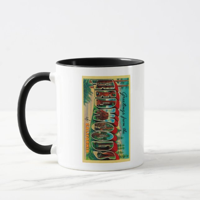 Caneca Sequoias, Califórnia - Cenas com Letras Grandes (Esquerda)