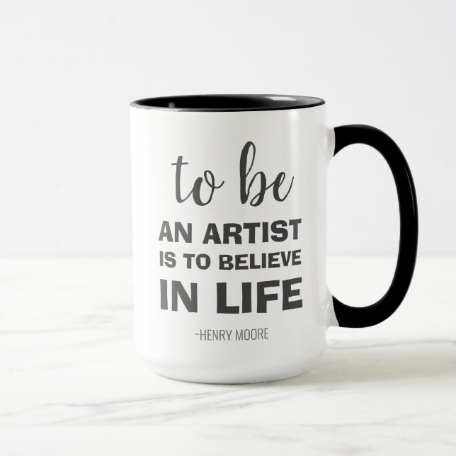 Caneca Ser artista é acreditar na vida (Direita)