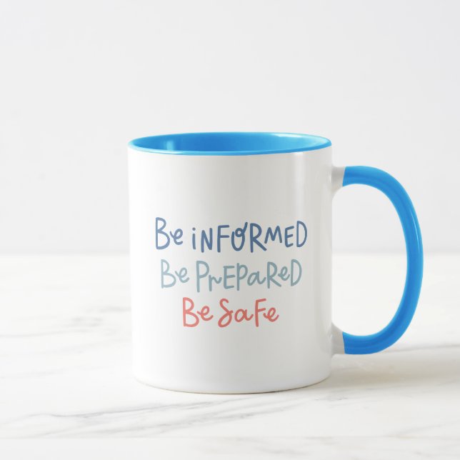 Caneca Ser Informado Esteja Preparado Para Ser Seguro (Direita)