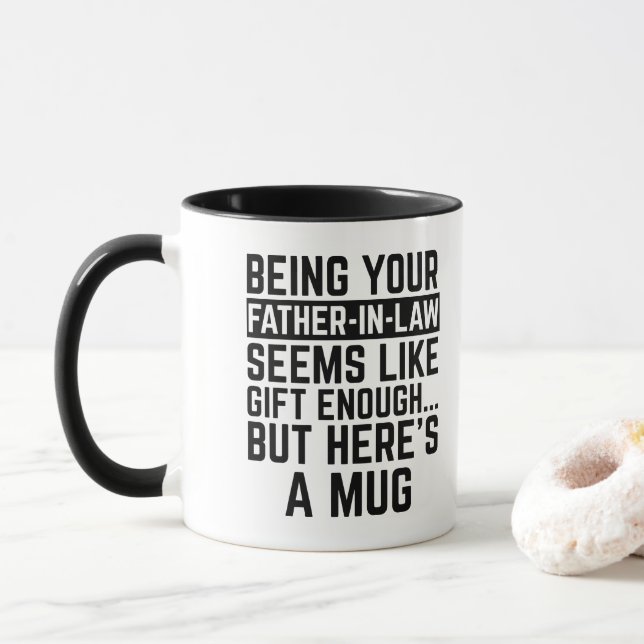Caneca Ser seu sogro parece ser um presente suficiente (Com Donut)