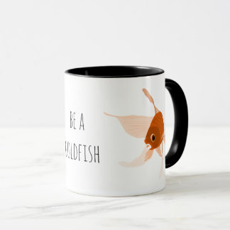 Caneca ser um goldfish laranja ilustração preta