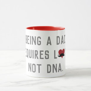 Caneca Ser um Pai requer amor não DNA bigode coração