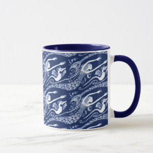 Caneca Sereia com pérolas e cavalo marinho