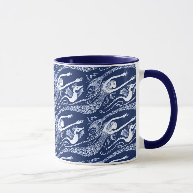Caneca Sereia com pérolas e cavalo marinho (Direita)