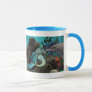 Caneca Sereia e golfinho