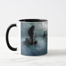 Caneca Sereia e navio pirata