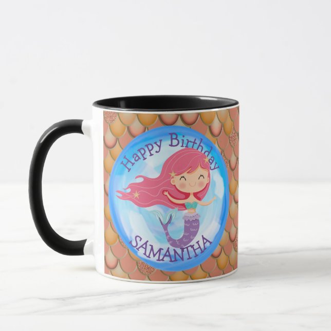 Caneca Sereia, Feliz Natal, PINK CACHORRO (Esquerda)