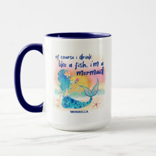 Caneca Sereia Mar Tropical Praia Aquarela