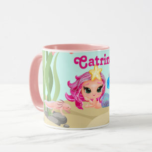 Caneca Sereia Personalizada e Axolotl