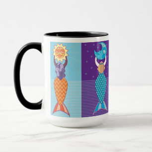 Caneca Sereias Diversas Ênfase Negra Café Mug 15 Oz